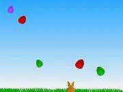 Easter Egg Catch free online game screenshot showing a basket catching colorful falling Easter eggs