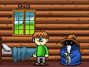 Screenshot of Quest free online adventure game showing the boy character searching for items like a flower, marble, and dead rat.