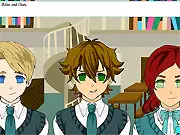 Key art for Jink's Academy Dating Simulation showing several anime-style characters, including students and a school setting