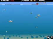 Uber-Boat free online game. Control a destroyer and drop depth charges to destroy submarines and avoid mines.
