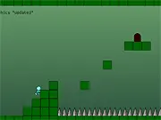 Screenshot of the free online platformer game Evolution of Graphics showing a changing environment from pixel art to high resolution