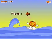 Pumpkin Water Ski Balance free funny physics game on PlayArcadeHub