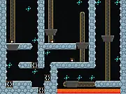 Tiny Drillbot retro platformer game, mining robot collecting fuel, play free online arcade