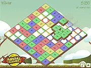 Screenshot of the Gnome Garden game showing a grid of colorful garden-themed tiles and small gnome characters.