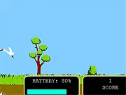 Egret Snap! free online game screenshot featuring a white egret bird mid-flight in the center of a camera's crosshair