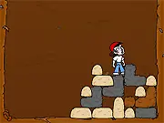 Play Buried Alive online game, using dirt and rocks to escape a deep hole in a free puzzle game