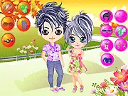 Love Summer Couple Dress Up game screen, showing a stylish couple ready for a summer outing in trendy coordinated outfits, playing a free online dress up game on PlayArcadeHub