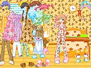 Pyjama Dress Up online free game, style a girl in cozy sleepwear, pyjamas, and slippers, play on PlayArcadeHub