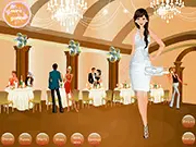 Keri at the Party Dressup free online game screenshot showing selection of elegant gowns