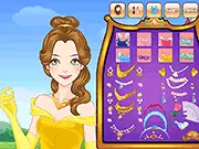 Fairy Tale Princess Make Up online game screenshot - A fairy tale princess model with beautiful makeup and a flowing gown.