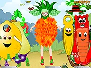 Peppy Fruit Mania free online game, girl choosing fruit costume, fun and colorful dress up game for girls