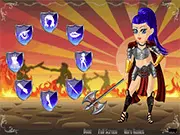 Gladiator Girl Dress Up free online game image showing a powerful female warrior in armor and holding a weapon