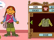 Muffy's Wardrobe free online dress up game featuring the character Muffy with a choice of tops, bottoms, shoes, and accessories
