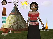Native American Dress Up online free game, style a girl in traditional clothing and accessories on PlayArcadeHub