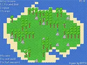 Island Sandbox free online game screenshot showing a randomly generated island with trees and a player terraforming the land