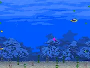 Jelly Panic free online game, control a jellyfish, eat to grow, survival game with 18 levels and bosses