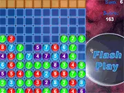 Space Sum free online game screenshot showing numbered balls floating in space and a target sum