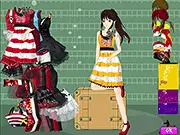 Asia Holiday dress up game online, a stunning woman choosing stylish travel outfits for her trip