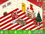 Christmas Room Decor free online game on PlayArcadeHub, featuring a festively decorated room with a Christmas tree and gifts.