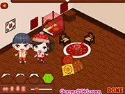 Free online Oriental Wedding decorating game gameplay scene