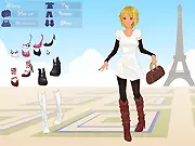 Travel in France Dress Up free online game | Parisian style outfit by the Eiffel Tower