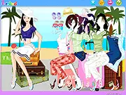 A Trip In Summer dress up game for girls, play free online fashion game, summer vacation outfit styling