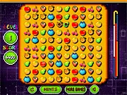 Retro Fruit Crush online game screenshot, play free time-limited match 3 puzzle game on PlayArcadeHub