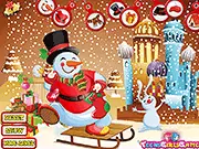 The Funny Snowman Dress Up game online free winter character customization accessories