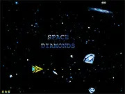 Space Diamonds free online shooting game, spaceship destroying diamond asteroids, classic arcade action game