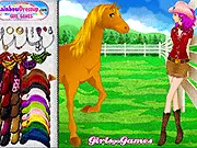 Cowgirl Sweetie Dress Up free online game, Western fashion styling, girl and horse customization