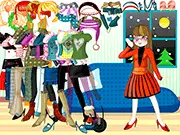 Cute Honey Girl Dress Up game screenshot showing a girl with stylish hair and a bright, fashionable outfit.