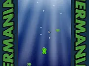 Play Mermaniac free one-button game online, merman avoiding marine animals and using oil barrels