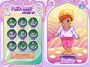 Posh Baby Dress Up game screenshot, cute baby character with various fashionable clothes and accessories, free online dress up game