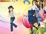 Kamea Dress Up free online game screenshot showing the character Kamea with a new hairstyle and fashionable clothing.