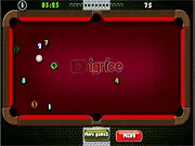Colorful Billiard Online game screenshot, cool free pool game, 9-ball style billiard game on PlayArcadeHub