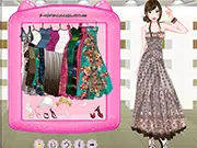 Boho Maxi Dresses free online game screenshot showing a girl wearing a long flowing bohemian dress and jewelry
