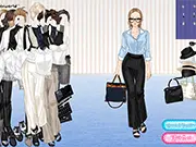Chic and Polished free online dress up game screenshot showing a model being styled with fashionable outfits.