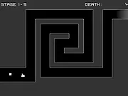The electric bar moving carefully through the black and white wire maze