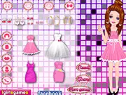 Candy Pinky Girl Dress Up free online game featuring a girl in a vibrant pink outfit and candy-colored background
