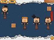 Sleepy Heads free online logic game, wake up the guy, use wood blocks, physics puzzle game