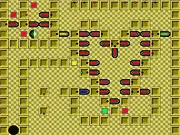 Free online puzzle game screenshot showing a rolling ball near colored switches and doors in the brain-teaser Closer