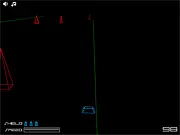Play Vector Runner free online game, driving a vehicle down a neon-lined road dodging obstacles