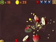 Fruit Slasher 3D Extended free online game, slice 3D fruit, avoid slicing hamsters, arcade slasher game