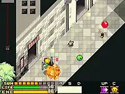 A screenshot from the Black Panther cat-and-mouse runner game, showing the black cat 'Nero' jumping over an obstacle while chasing the mouse 'Django'.