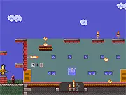 Firefighter free online action game screenshot, hero putting out flames, rescuing a boy and cat