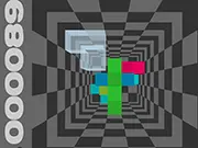 3D Tris free online game, a difficult 3D Tetris puzzle showing blocks falling into a well