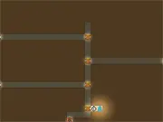 Ghost of the Tombs game screenshot showing a spectral figure scaring human adventurers away from a pile of gold treasure.