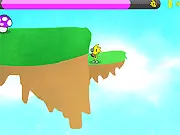 Radar Chronicles - Episode 1 free online platformer game screenshot showing the character jumping over a mushroom enemy, collecting coins on PlayArcadeHub