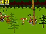 Angry Bear game screenshot, playing free online action game where a bear defends the forest from lumberjacks and hunters