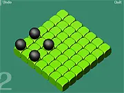 Screenshot of the Shots puzzle game board showing colored balls positioned on the map, ready for a player to make a strategic move.